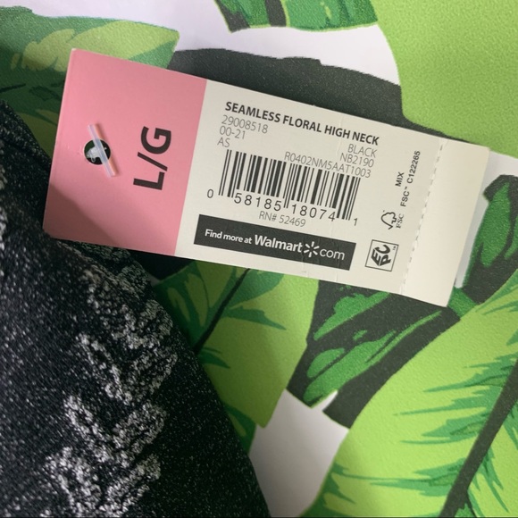 NWT! No Boundaries Women's Bra Size L Seamless Black Floral High Neck Bralette - Picture 9 of 9